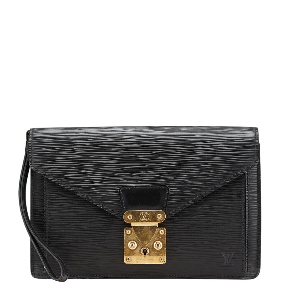 Louis Vuitton Epi Series Dragonne Clutch Shoulder Bag Noir Black Leather